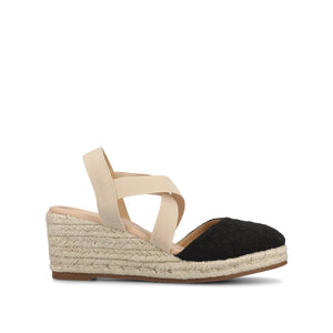 ASHLEE ESPADRILLE WEDGE SANDALS IN WIDE - Black