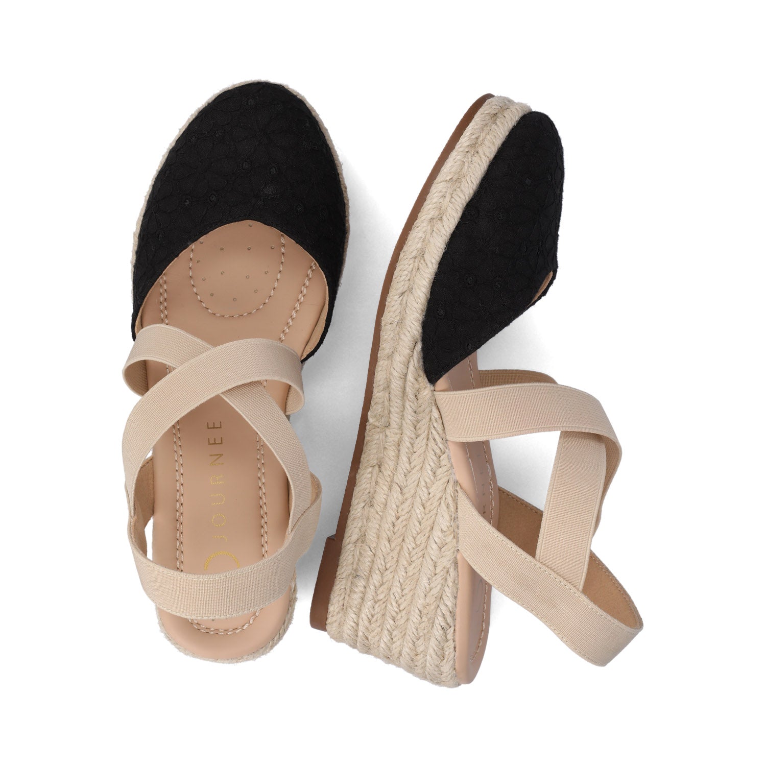 ASHLEE ESPADRILLE WEDGE SANDALS IN WIDE - Black