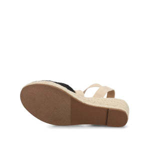 ASHLEE ESPADRILLE WEDGE SANDALS - Black