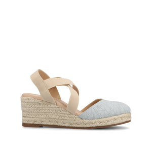 ASHLEE ESPADRILLE WEDGE SANDALS - Blue