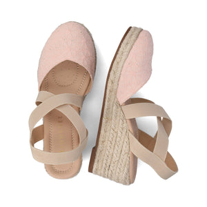 ASHLEE ESPADRILLE WEDGE SANDALS - Pink