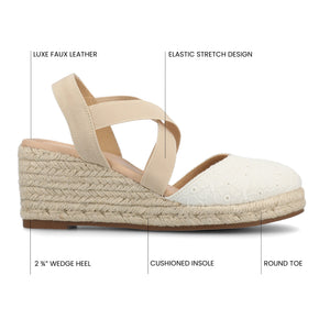 ASHLEE ESPADRILLE WEDGE SANDALS - White