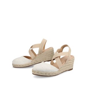 ASHLEE ESPADRILLE WEDGE SANDALS - White