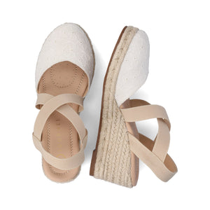 ASHLEE ESPADRILLE WEDGE SANDALS IN WIDE - White