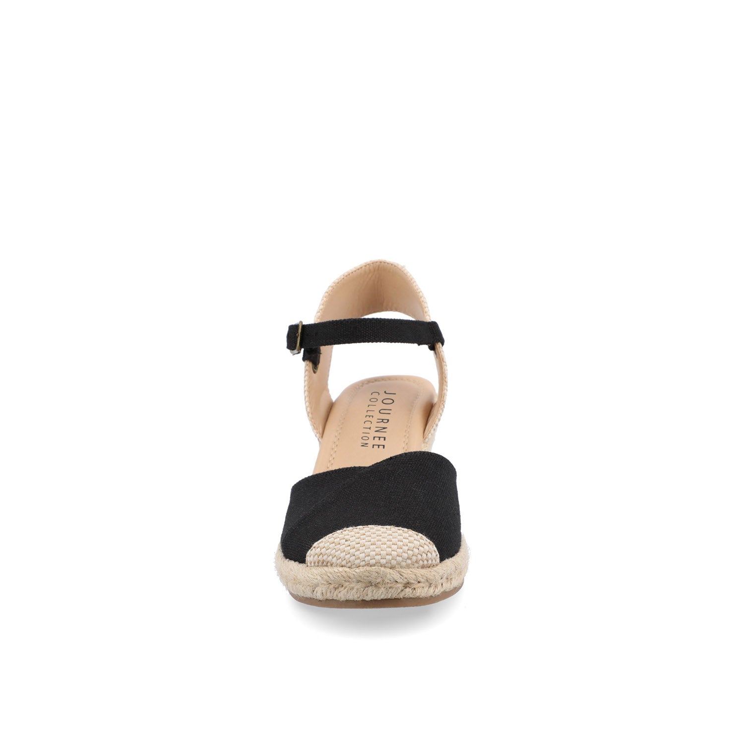 ASHLYN ESPADRILLE WEDGE SANDALS IN CANVAS - Black Fabric