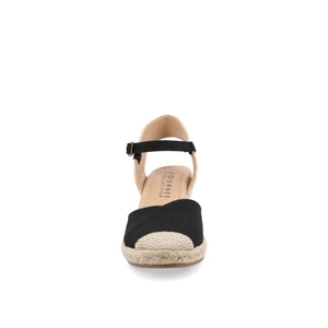 ASHLYN ESPADRILLE WEDGE SANDALS IN CANVAS - Black Fabric