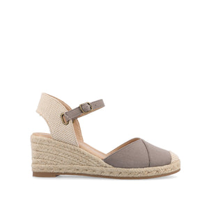ASHLYN ESPADRILLE WEDGE SANDALS IN WIDE - Grey Fabric