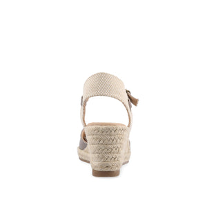 ASHLYN ESPADRILLE WEDGE SANDALS IN CANVAS - Grey Fabric