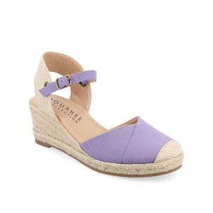 ASHLYN ESPADRILLE WEDGE SANDALS IN CANVAS - Purple Fabric