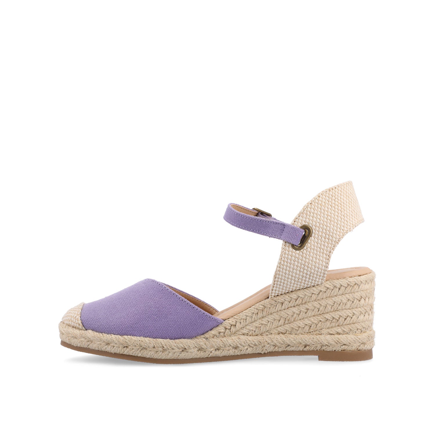 ASHLYN ESPADRILLE WEDGE SANDALS IN CANVAS - Purple Fabric