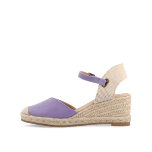 ASHLYN ESPADRILLE WEDGE SANDALS IN CANVAS - Purple Fabric