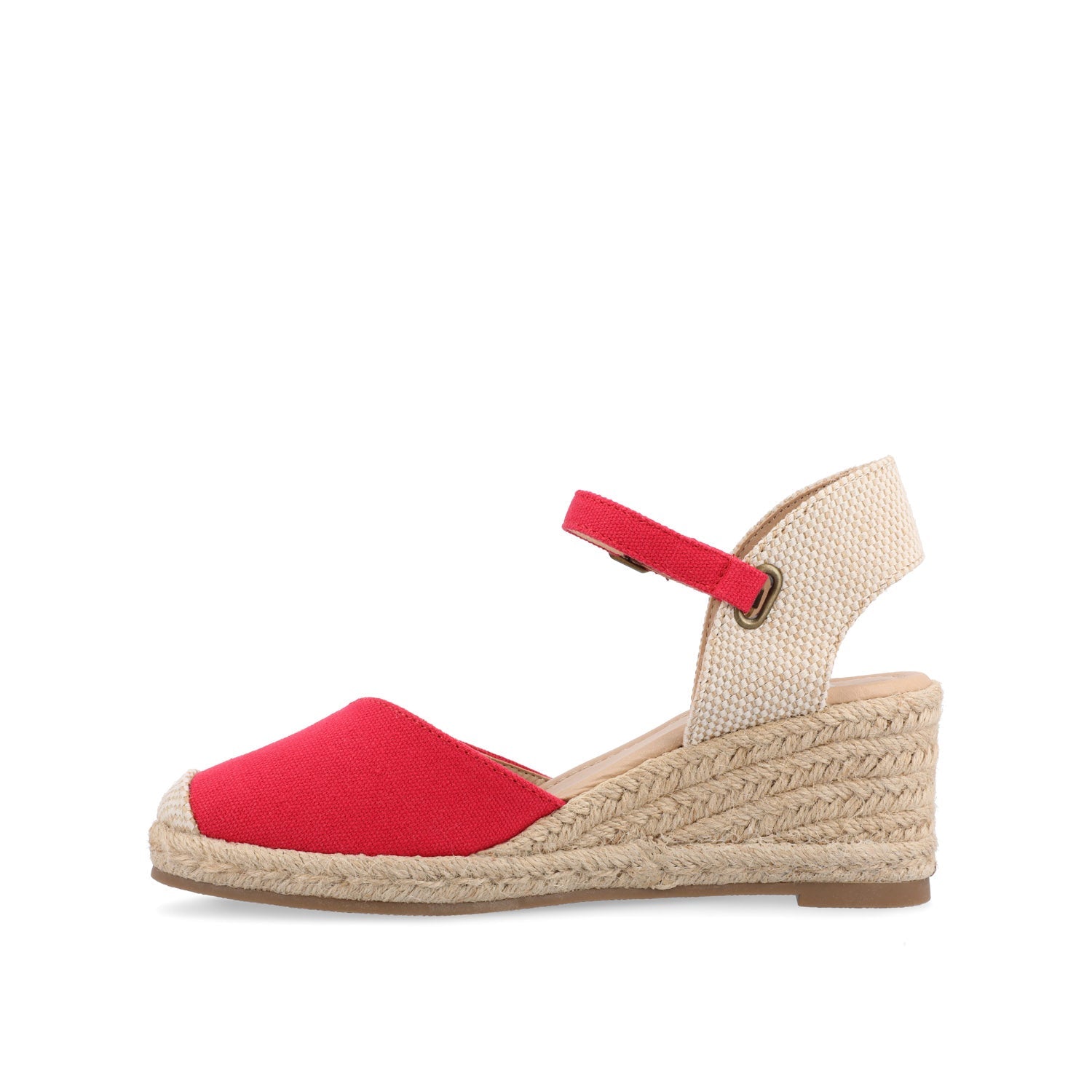 ASHLYN ESPADRILLE WEDGE SANDALS IN CANVAS - Red Fabric