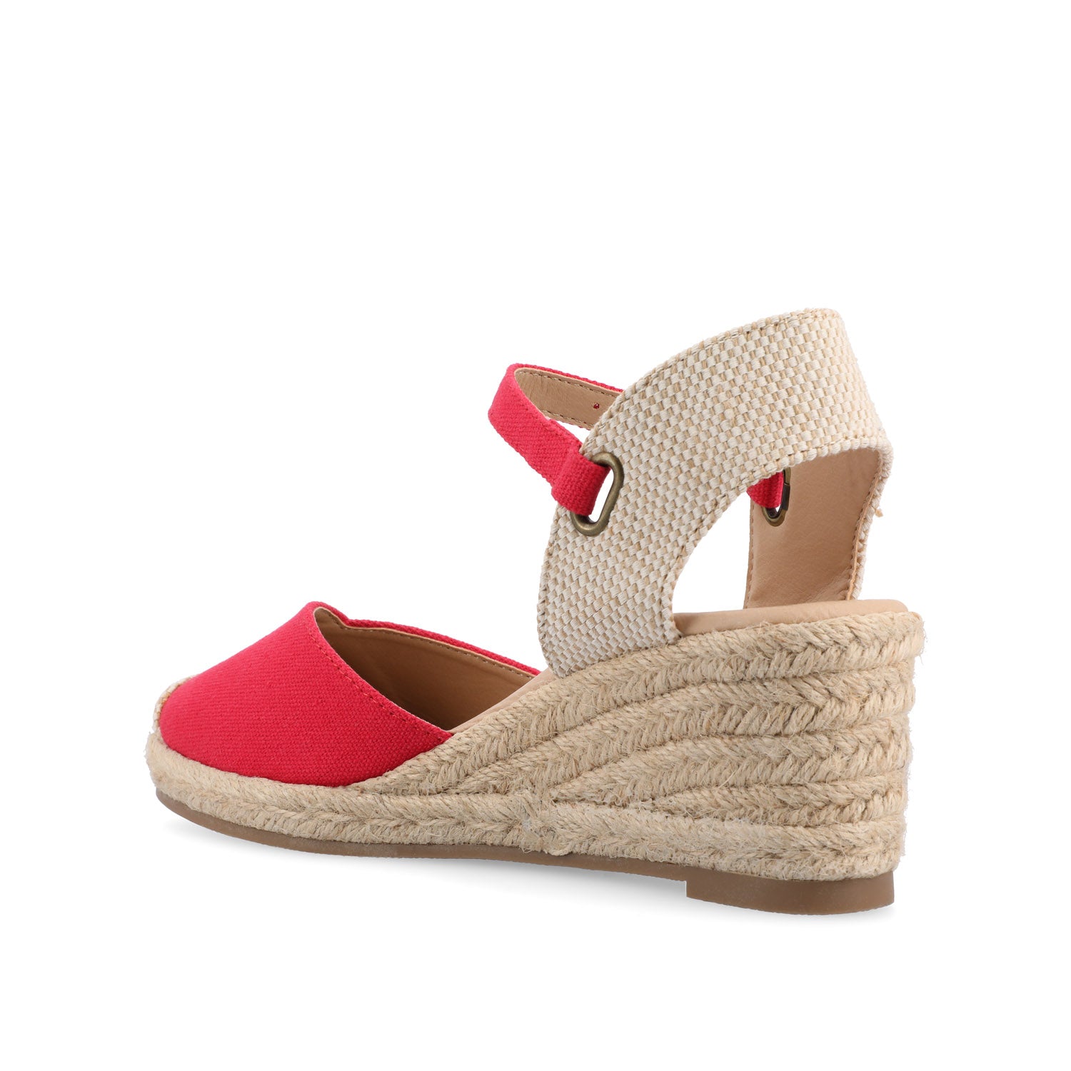 ASHLYN ESPADRILLE WEDGE SANDALS IN CANVAS - Red Fabric
