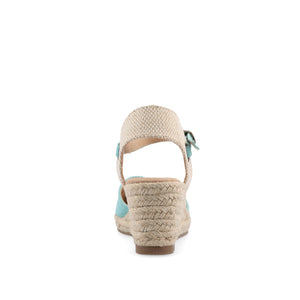 ASHLYN ESPADRILLE WEDGE SANDALS IN CANVAS - Teal Fabric