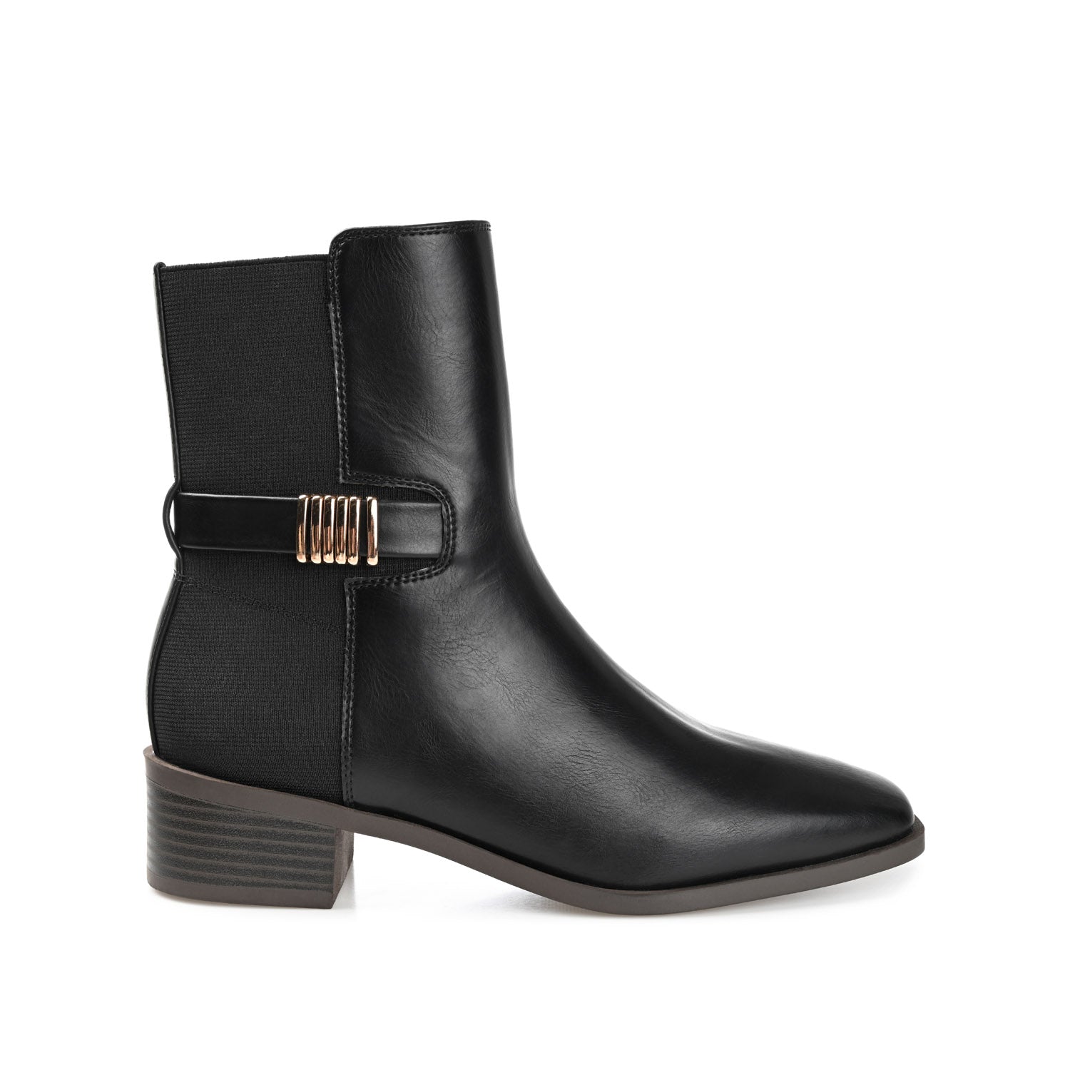 AUBRIE SQUARE TOE BOOTIES IN VEGAN LEATHER - Black
