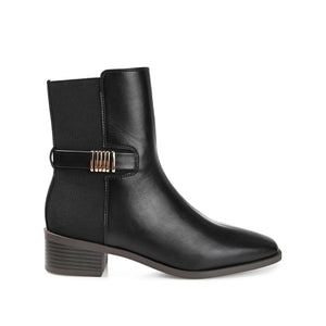AUBRIE SQUARE TOE BOOTIES IN VEGAN LEATHER - Black