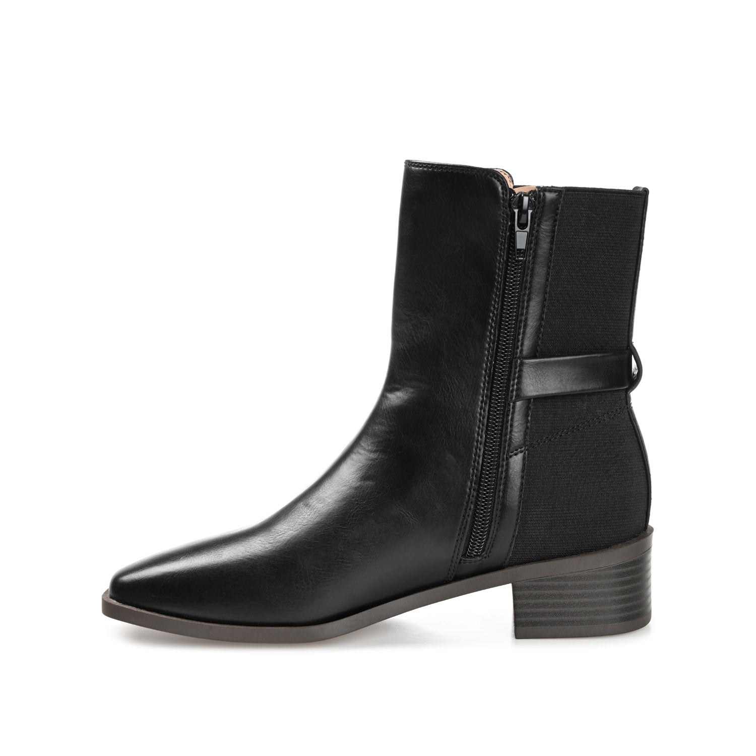 AUBRIE SQUARE TOE BOOTIES IN VEGAN LEATHER - Black