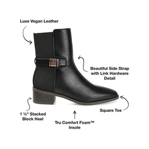 AUBRIE SQUARE TOE BOOTIES IN VEGAN LEATHER - Black