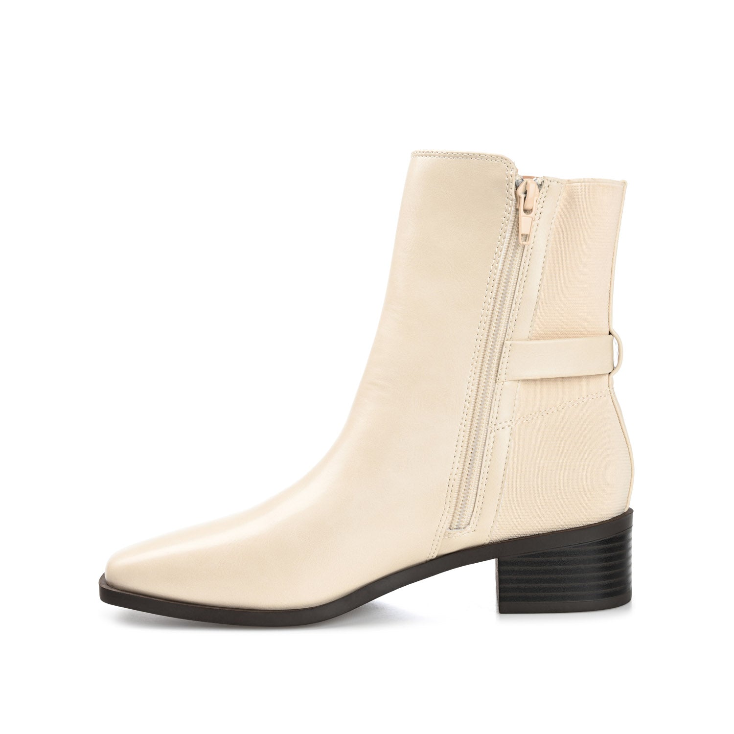AUBRIE SQUARE TOE BOOTIES IN VEGAN LEATHER - Off White