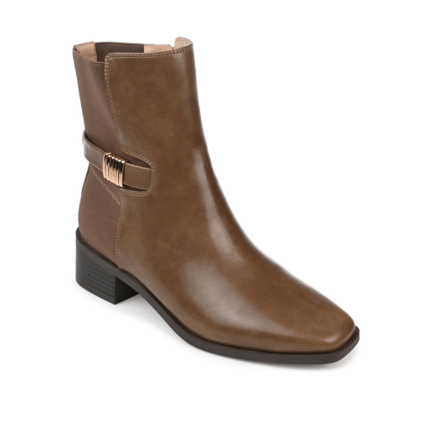 AUBRIE SQUARE TOE BOOTIES IN WIDE - Taupe