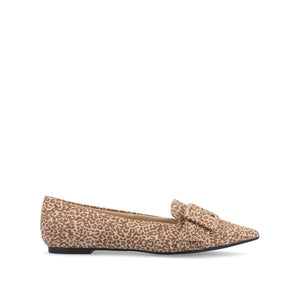 AUDREY LOAFER FLATS IN FAUX SUEDE - Animal Faux