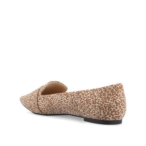 AUDREY LOAFER FLATS IN FAUX SUEDE - Animal Faux