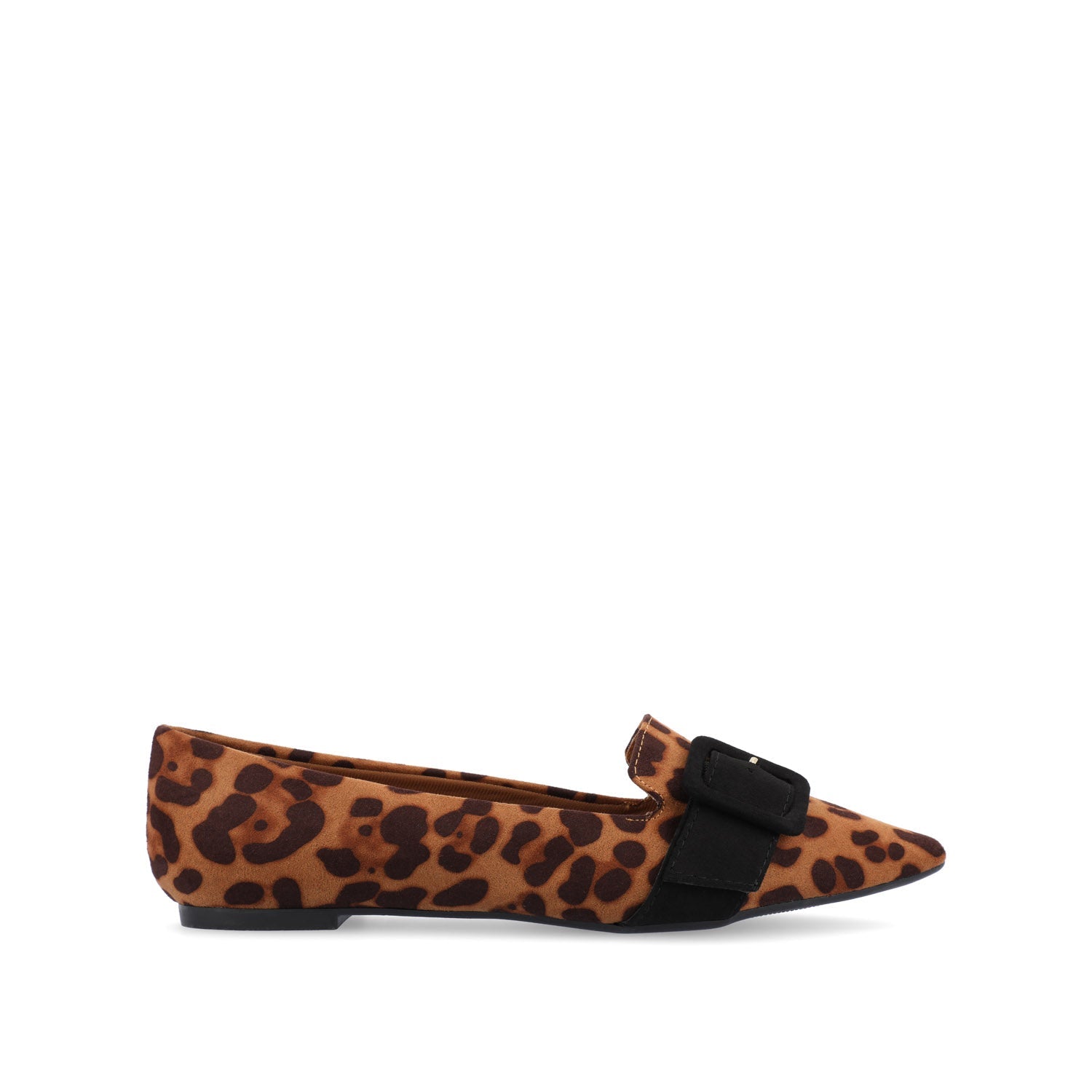 AUDREY LOAFER FLATS IN FAUX SUEDE - Leopard Faux