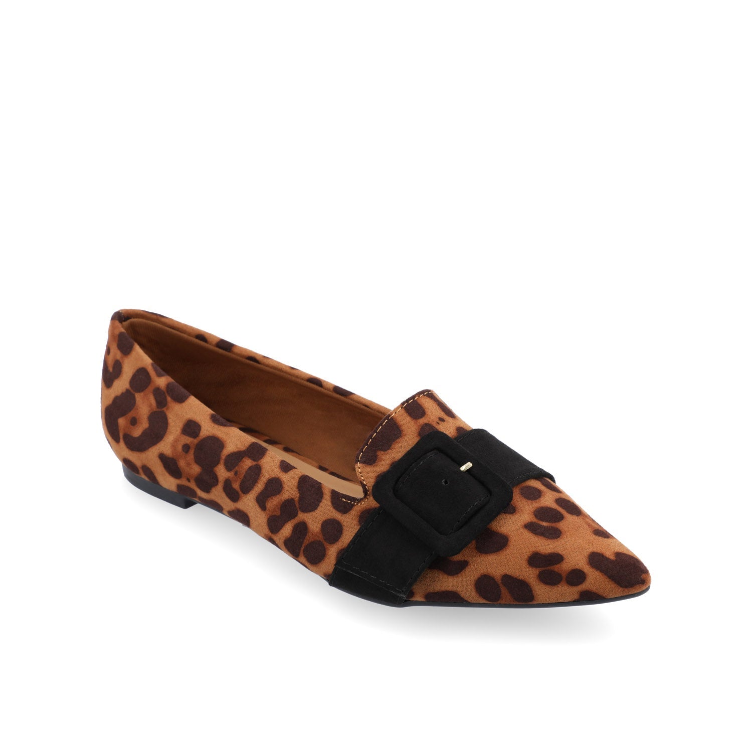 AUDREY LOAFER FLATS IN FAUX SUEDE - Leopard Faux