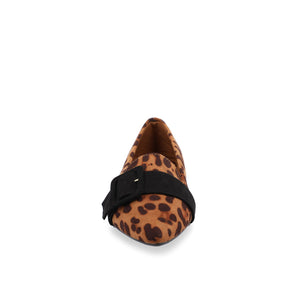 AUDREY LOAFER FLATS IN FAUX SUEDE - Leopard Faux