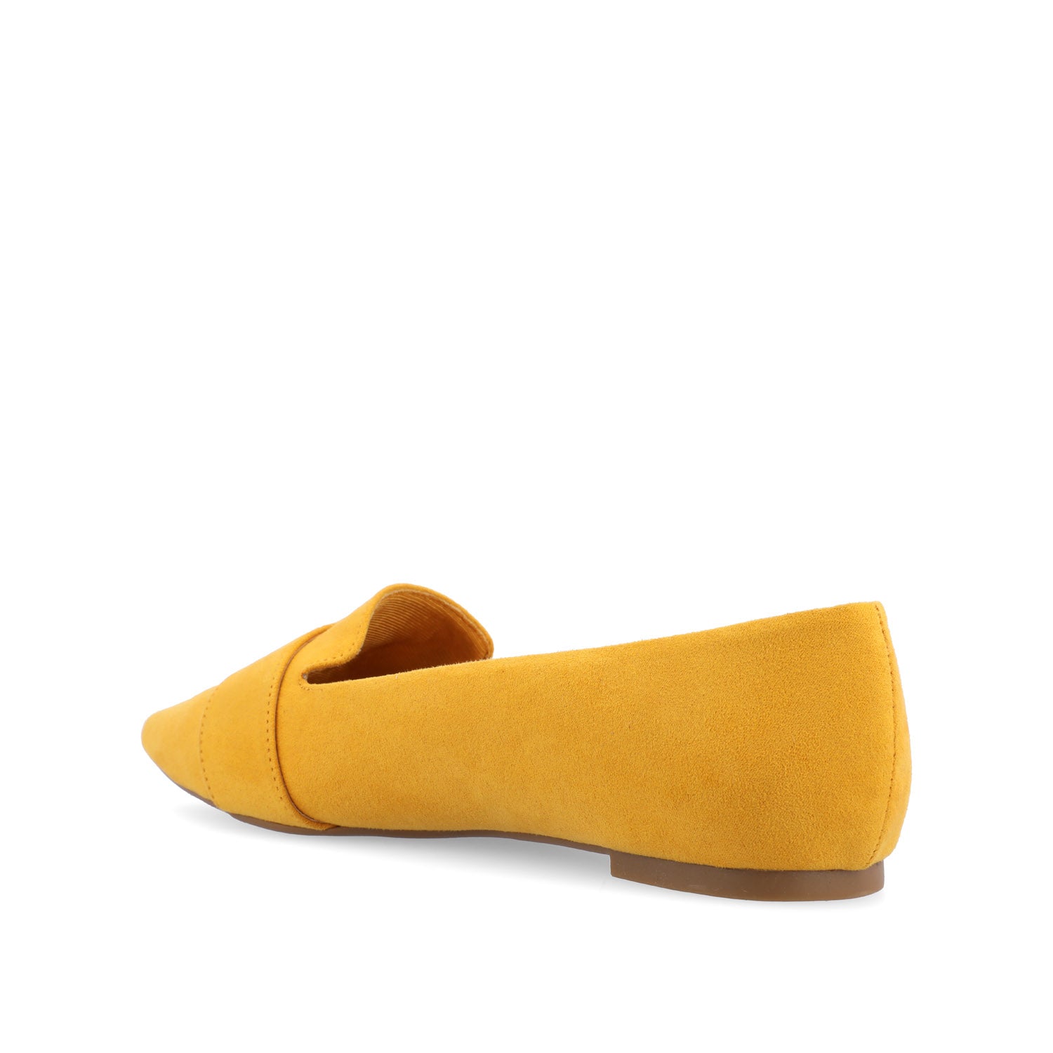 AUDREY LOAFER FLATS IN FAUX SUEDE - Mustard