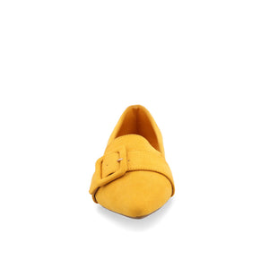 AUDREY LOAFER FLATS IN FAUX SUEDE - Mustard