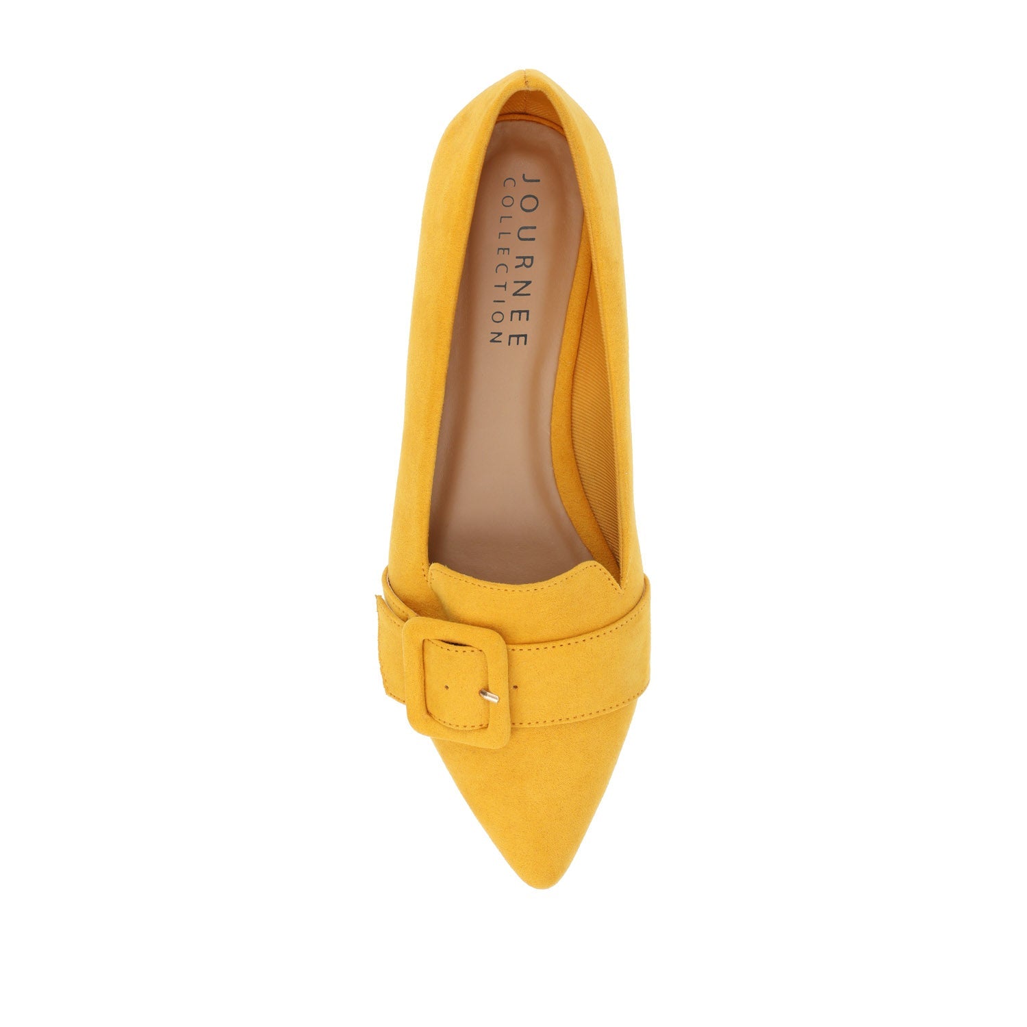AUDREY LOAFER FLATS IN FAUX SUEDE - Mustard