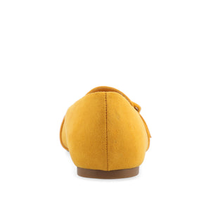 AUDREY LOAFER FLATS IN FAUX SUEDE - Mustard