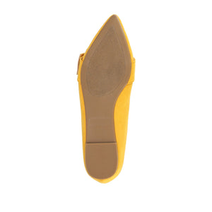 AUDREY LOAFER FLATS IN FAUX SUEDE - Mustard