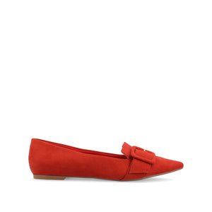 AUDREY LOAFER FLATS IN FAUX SUEDE - Rust
