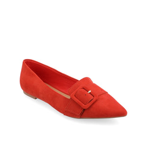 AUDREY LOAFER FLATS IN FAUX SUEDE - Rust