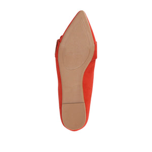 AUDREY LOAFER FLATS IN FAUX SUEDE - Rust