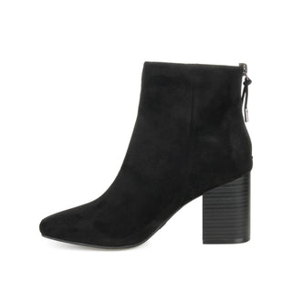 AUDRINA BLOCK HEELED BOOTIES IN FAUX LEATHER