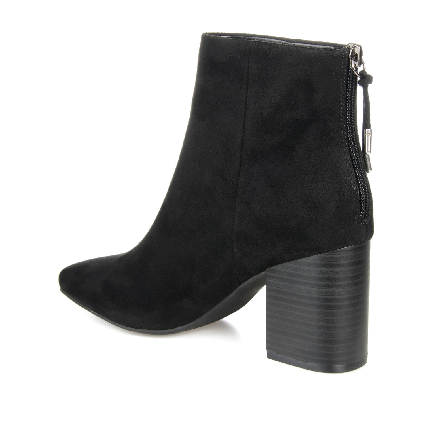 AUDRINA BLOCK HEELED BOOTIES IN VEGAN LEATHER - Black