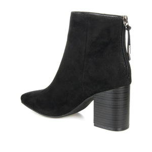AUDRINA BLOCK HEELED BOOTIES IN VEGAN LEATHER - Black