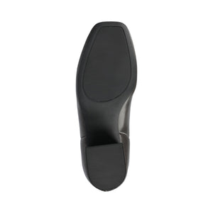 AUDRINA BLOCK HEELED BOOTIES IN VEGAN LEATHER - Charcoal PU