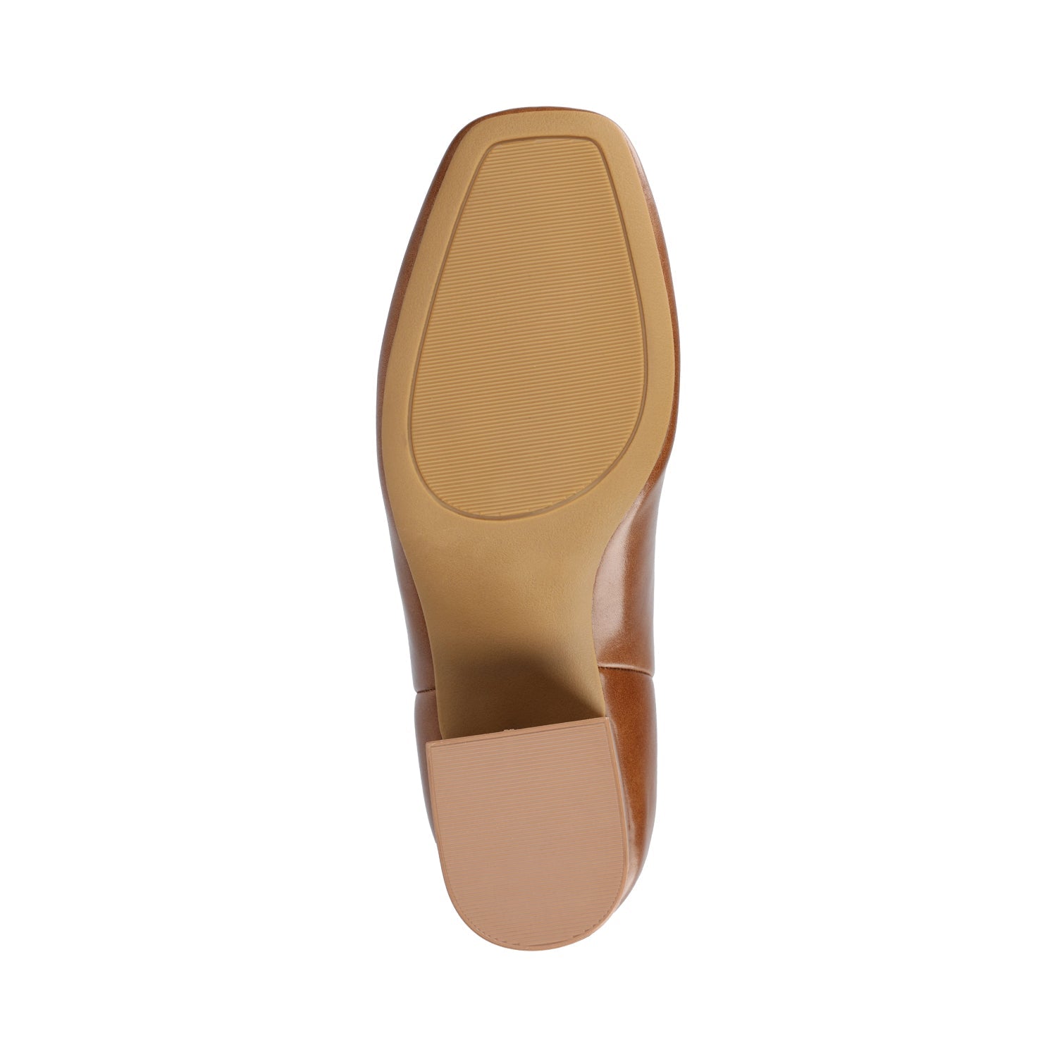 AUDRINA BLOCK HEELED BOOTIES IN VEGAN LEATHER - Cognac PU