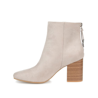 AUDRINA BLOCK HEELED BOOTIES IN FAUX LEATHER