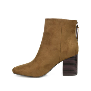 AUDRINA BLOCK HEELED BOOTIES IN VEGAN LEATHER - Olive
