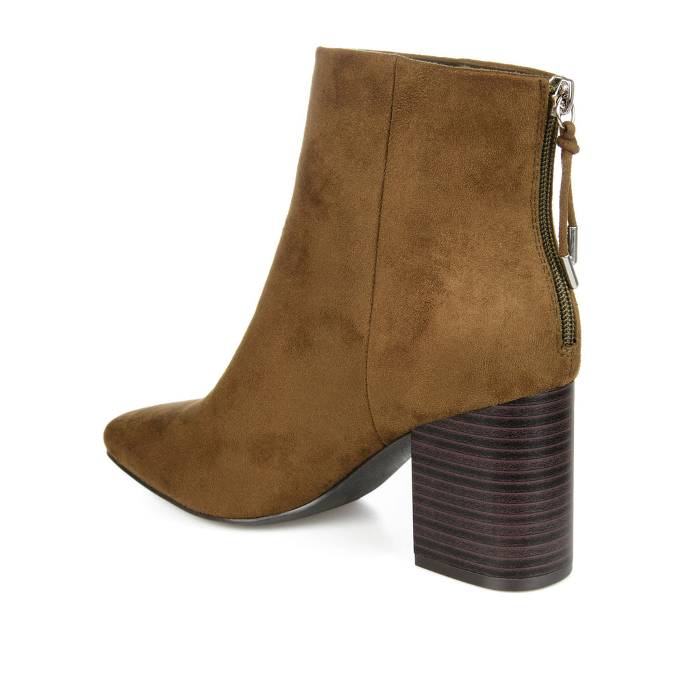 AUDRINA BLOCK HEELED BOOTIES IN FAUX LEATHER