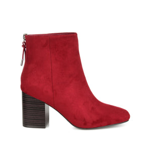 AUDRINA BLOCK HEELED BOOTIES IN VEGAN LEATHER - Red