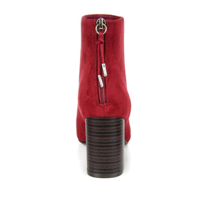 AUDRINA BLOCK HEELED BOOTIES IN VEGAN LEATHER - Red