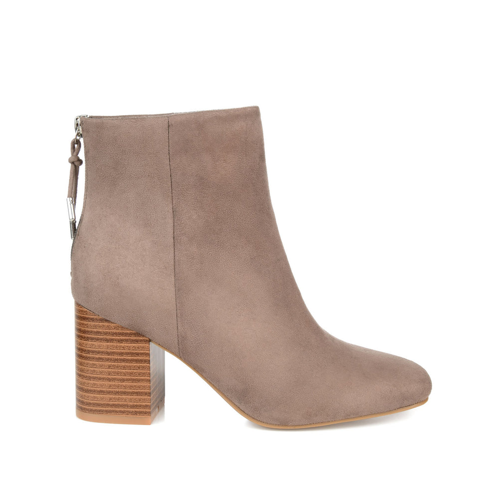 AUDRINA BLOCK HEELED BOOTIES IN FAUX LEATHER