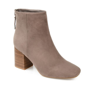 AUDRINA BLOCK HEELED BOOTIES IN FAUX LEATHER