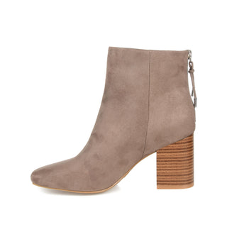 AUDRINA BLOCK HEELED BOOTIES IN FAUX LEATHER